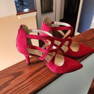 Liz Claiborne Bold Red Strappy Heels